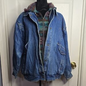 Classic Blue Denim Jacket with Hood